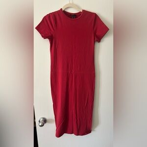 Forever 21 Classic Red Midi Dress - Short Sleeve